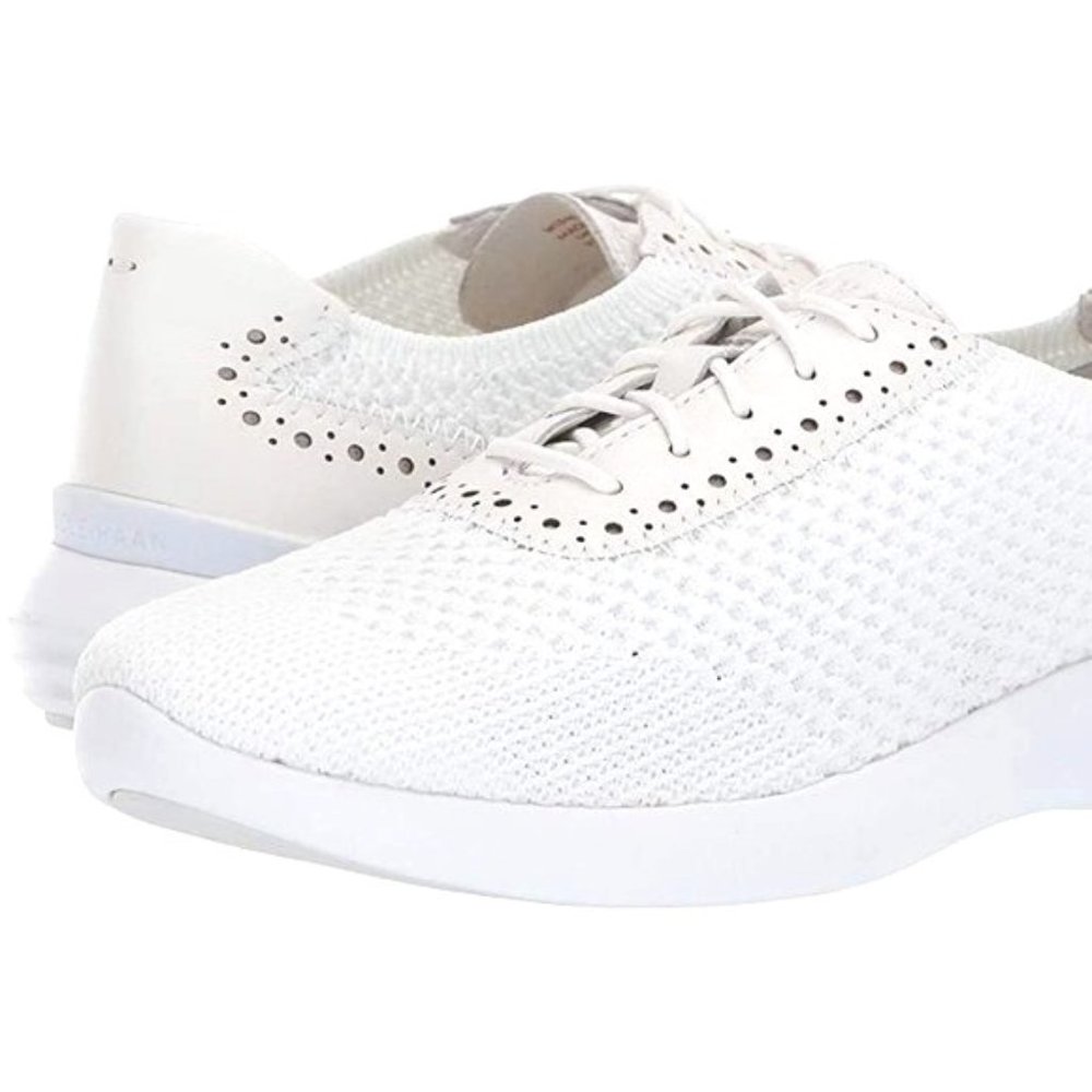 Cole Haan Ella2 Grand Knit Oxford 7 White Knit NIB New! Tennis Walking Casual